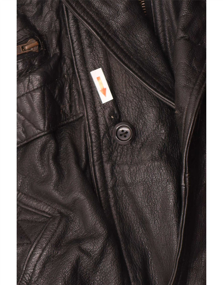 Jaqueta de couro masculina Milan UK 40 grande preta