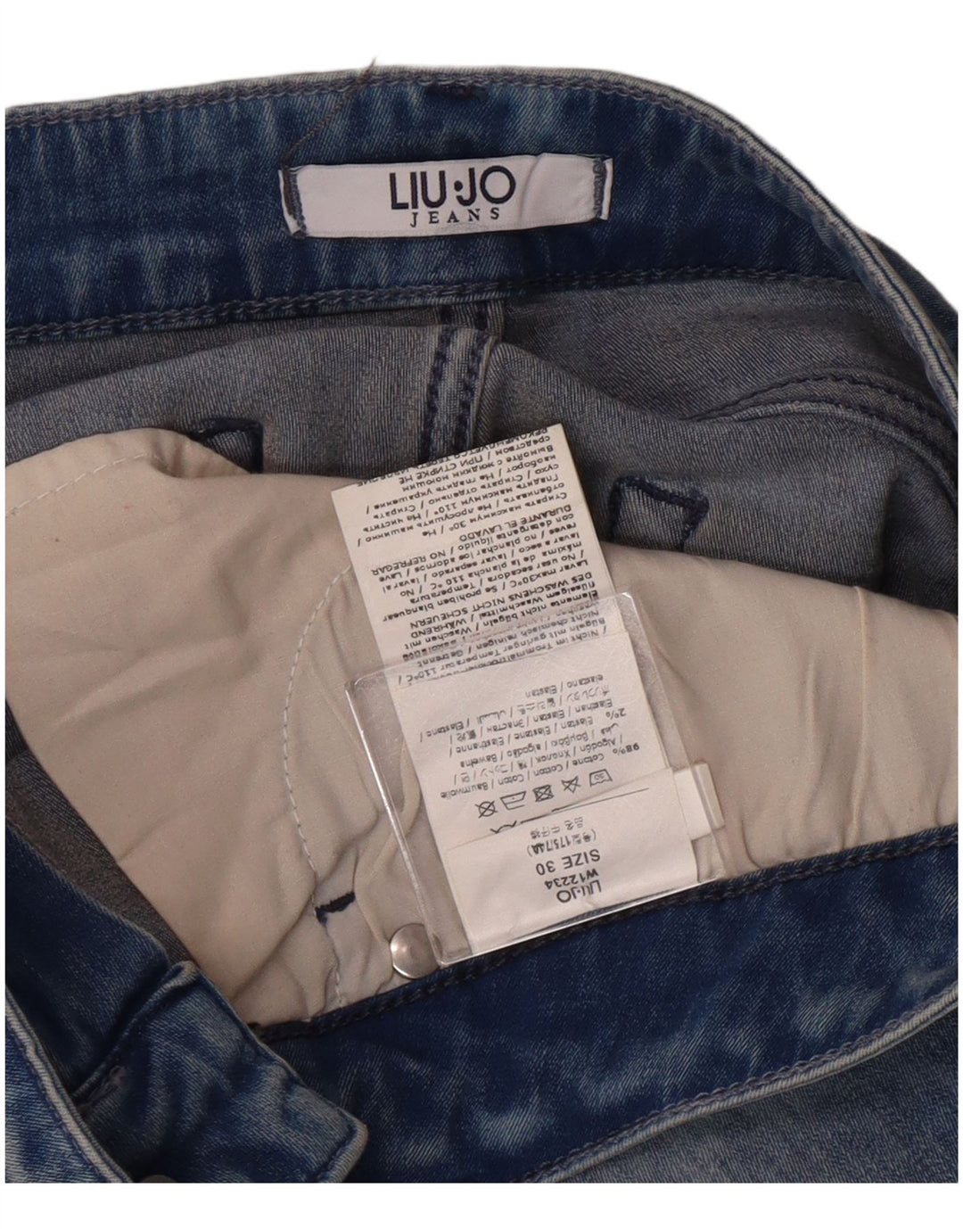 Liu Jo Jeans feminino com lavagem ácida slim W30 L25 algodão azul
