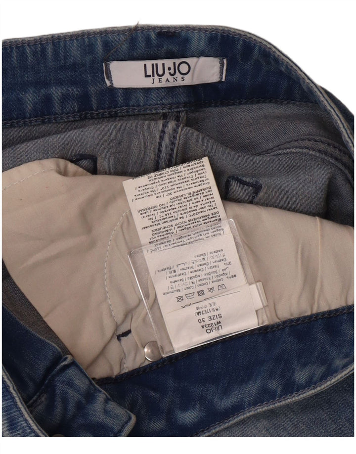 Liu Jo Jeans feminino com lavagem ácida slim W30 L25 algodão azul