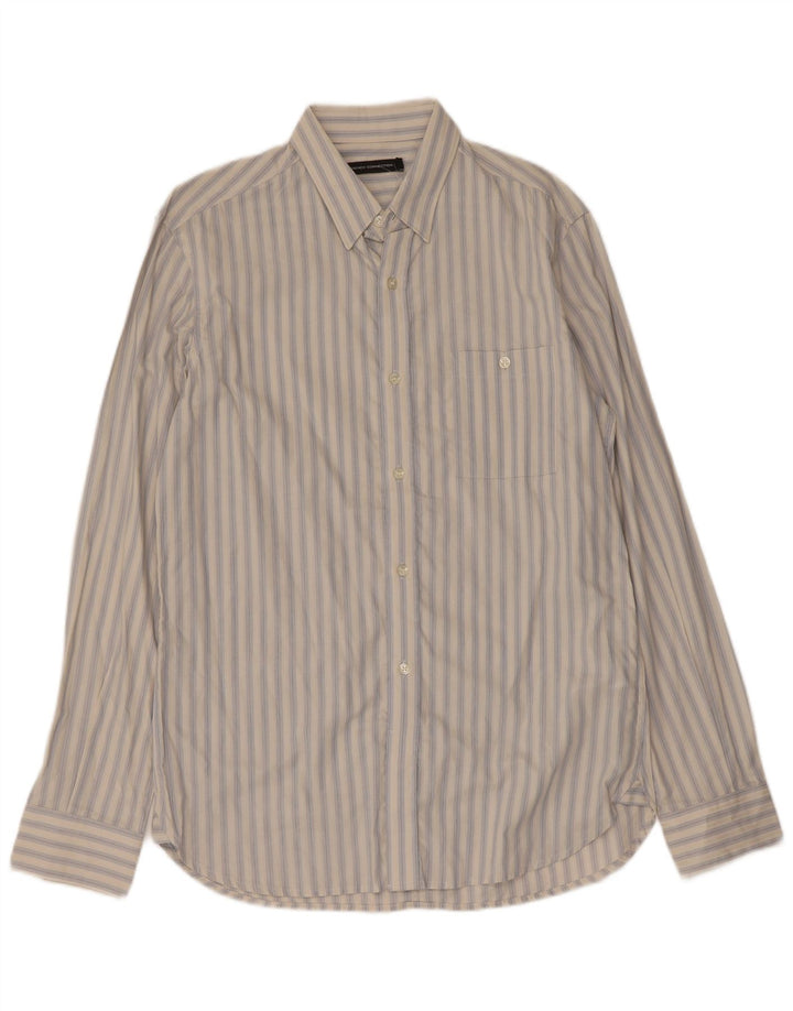 Camisa masculina French Connection algodão listrado branco médio