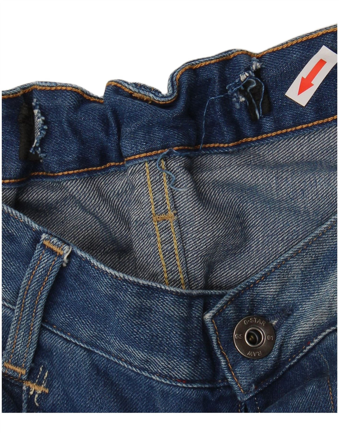 Jeans retos masculinos G-Star W36 L36 algodão azul