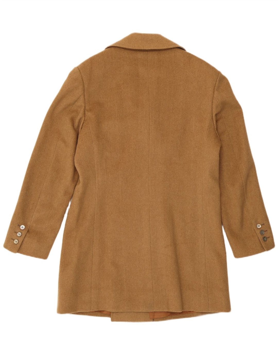 Casaco masculino vintage com peito duplo UK 34 XS espinha de peixe bege