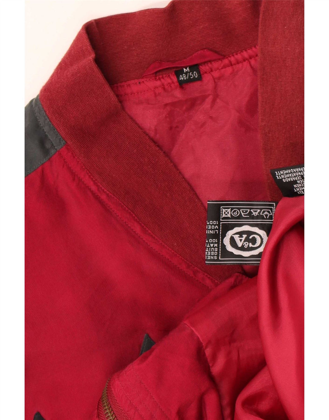 Jaqueta bomber masculina C&A de ajuste solto UE 48/50 médio vermelho argyle/seda diamante