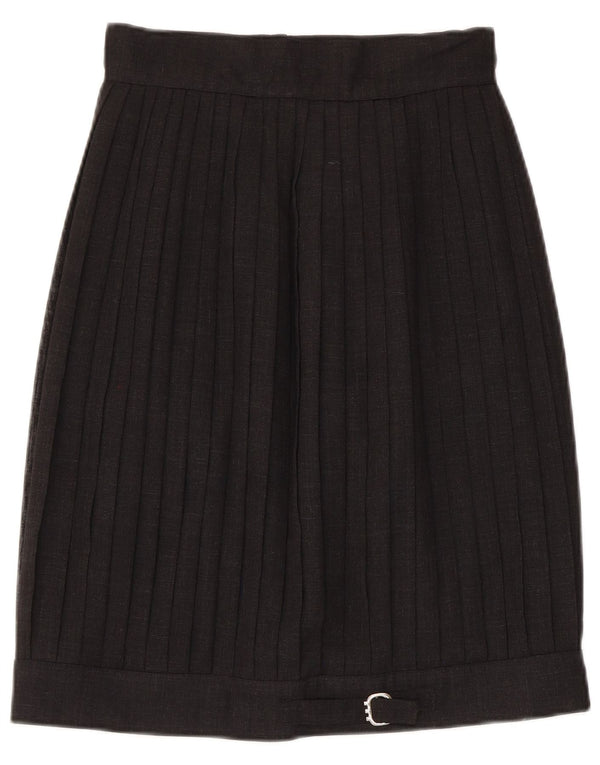 Saia plissada feminina vintage IT 42 médio W26 preta