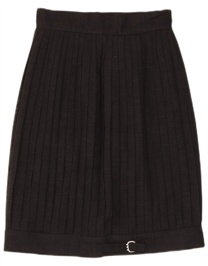 Saia plissada feminina vintage IT 42 médio W26 preta
