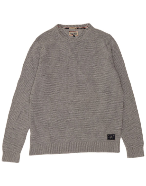 Tommy Hilfiger Suéter masculino com gola redonda 2XL algodão cinza