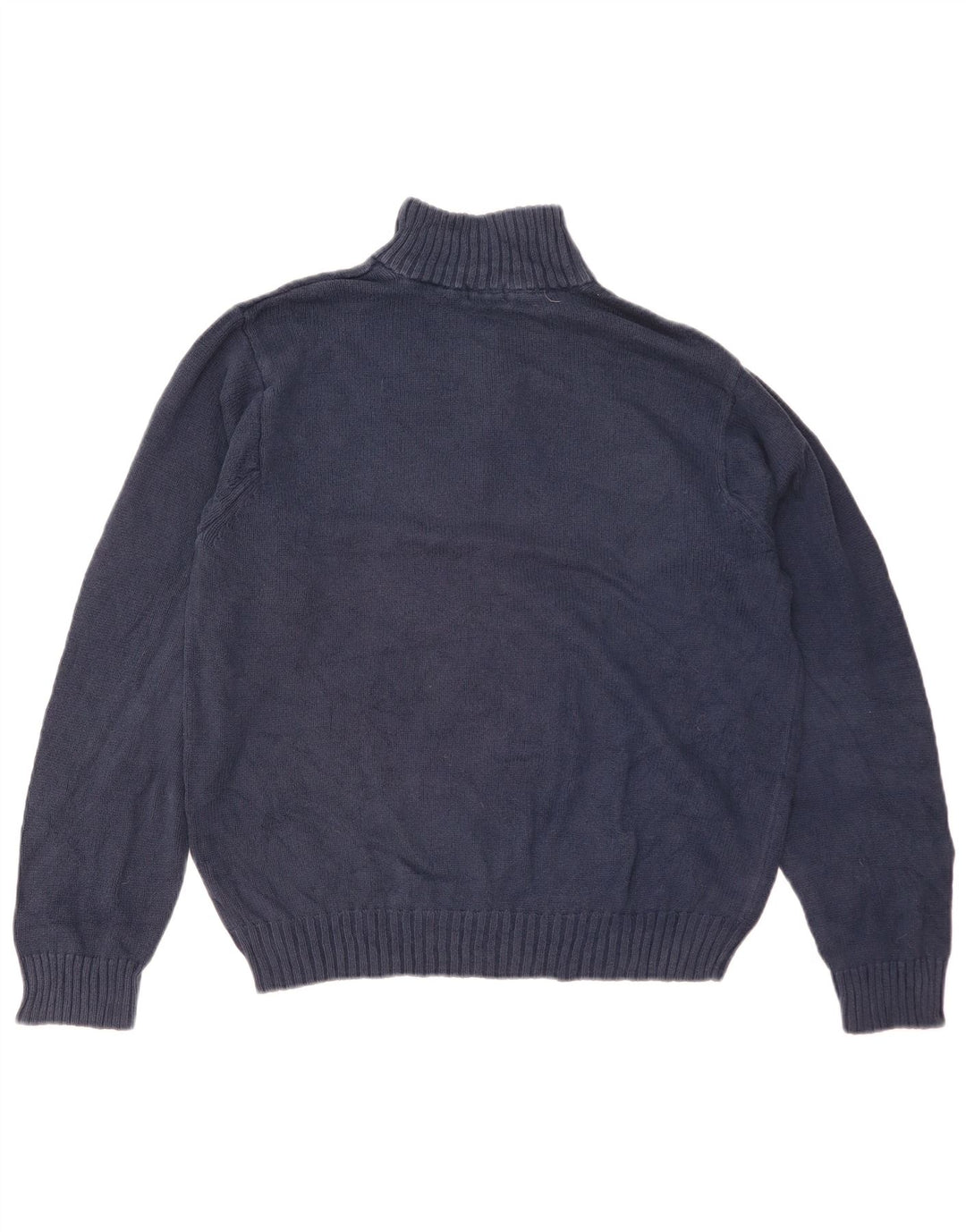 Suéter masculino Izod com zíper e gola alta de algodão azul marinho médio