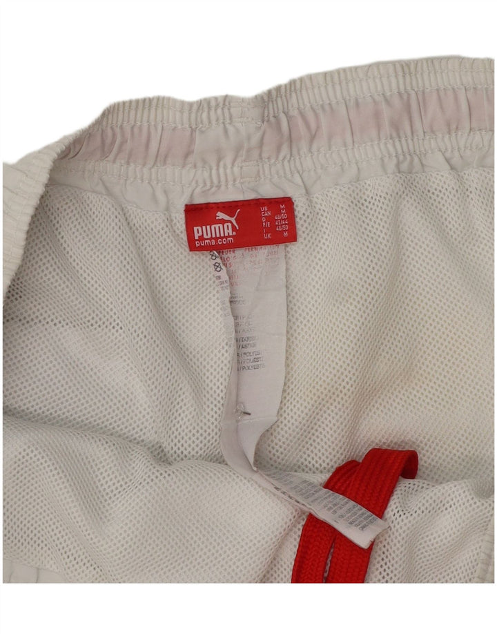 Shorts esportivos masculinos Puma médio branco colorblock poliéster