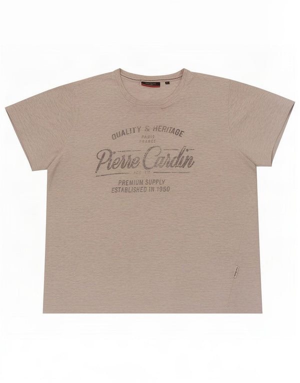 Camiseta gráfica masculina Pierre Cardin Top XL algodão cinza