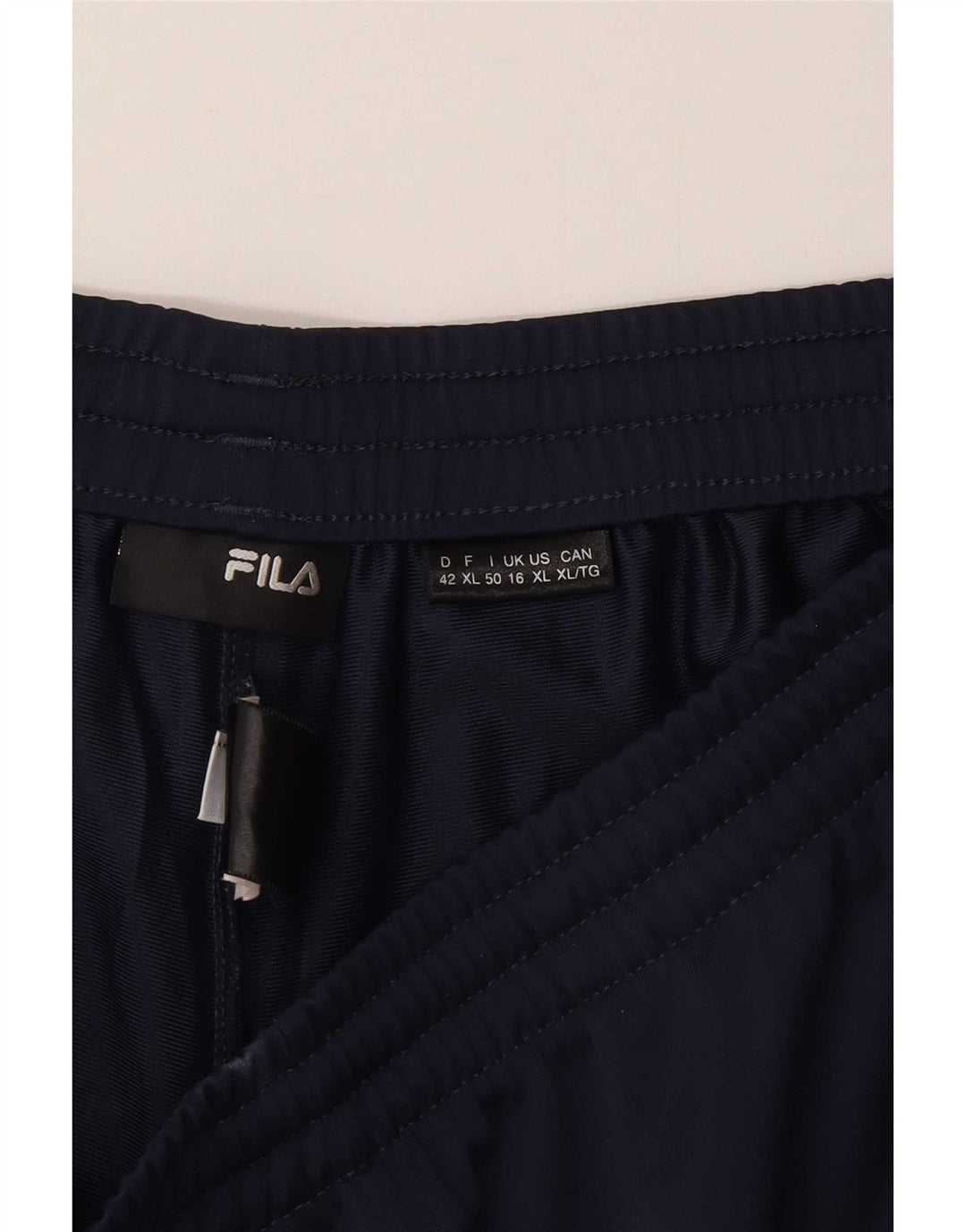 Calça de treino feminina Fila UK 16 grande poliéster azul marinho
