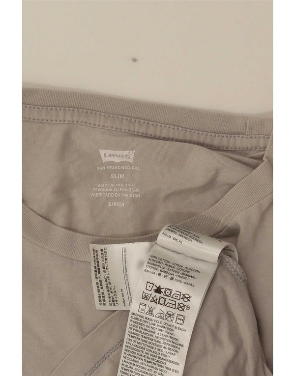 Camiseta masculina Levi's Slim Fit top pequeno algodão cinza