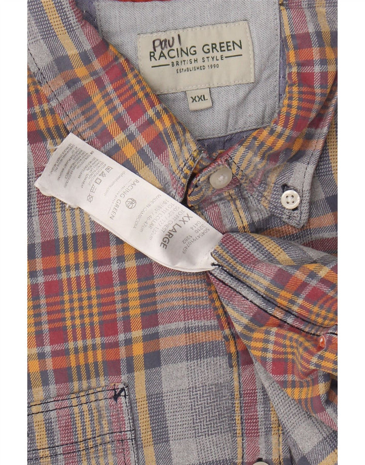 Camisa masculina de flanela VINTAGE 2XL algodão xadrez multicolorido