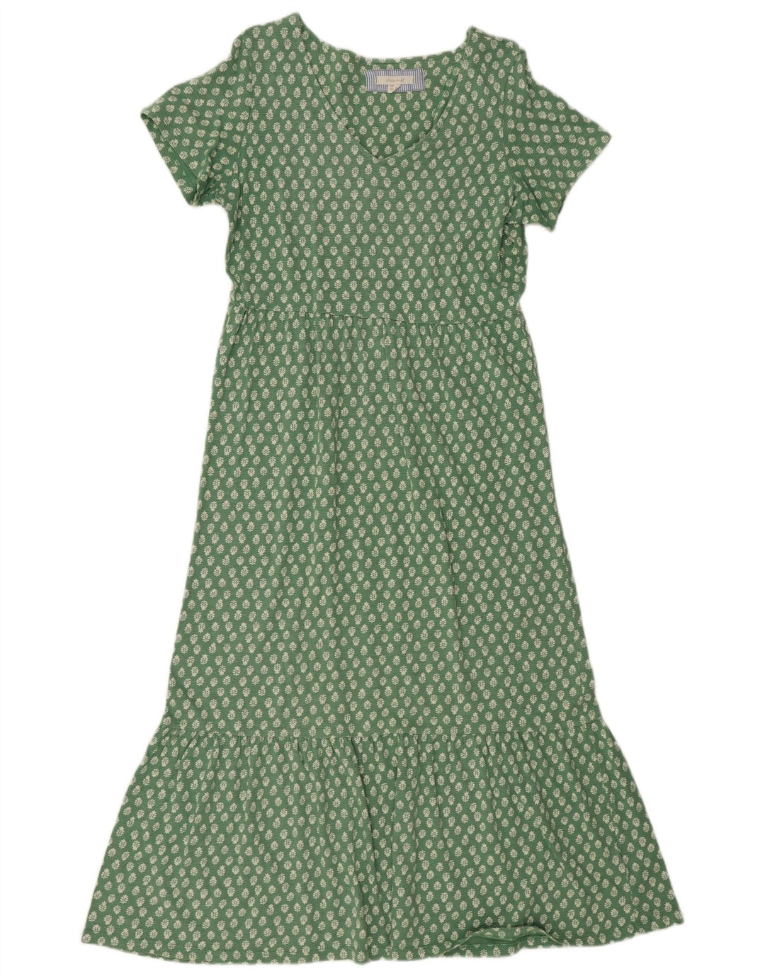 Vestido maxi feminino White Stuff UK 12 algodão floral verde médio