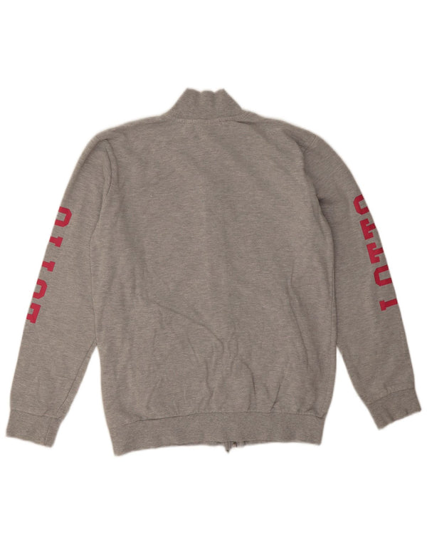 Jaqueta feminina Lotto com estampa gráfica UK 14 algodão manchado cinza médio