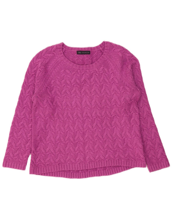 Suéter feminino Marks & Spencer com gola canoa Reino Unido 12 acrílico roxo médio