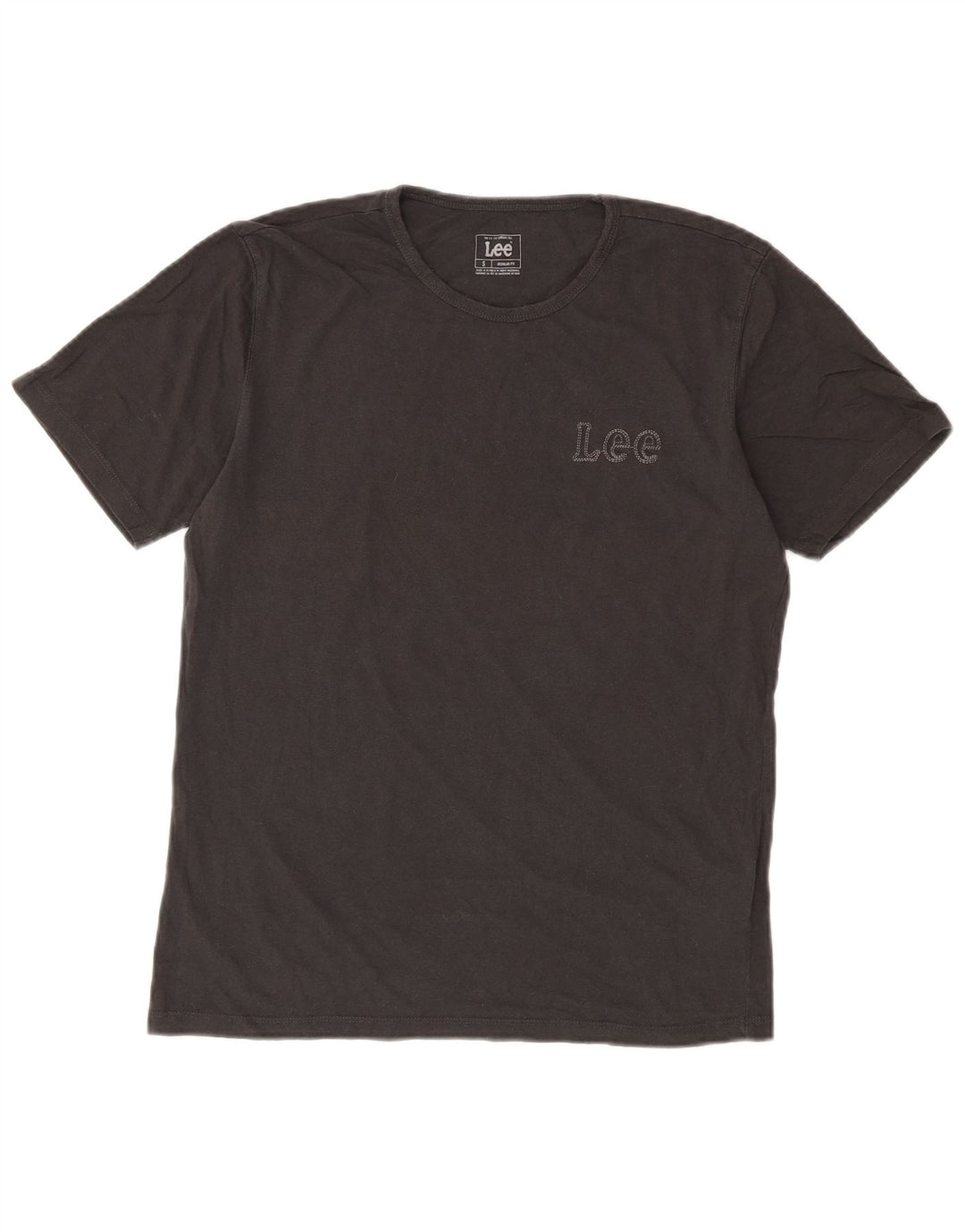 Lee Mens Regular Fit Camiseta Top Pequeno Algodão Cinza