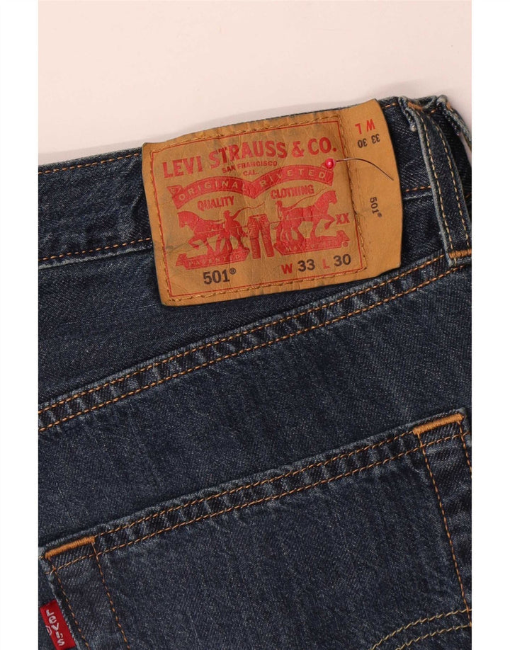 Levi's Masculino 501 Straight Jeans W33 L30 Azul Algodão