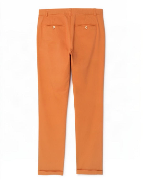 Calça Chino feminina Massimo Dutti casual fit UE 38 pequena W28 L29 laranja