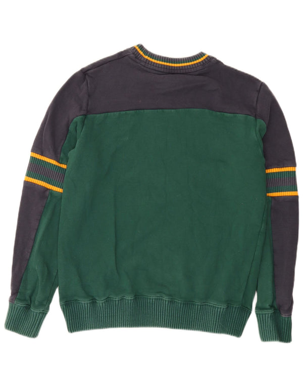 Campeão moletom gráfico masculino jumper grande algodão colorblock verde
