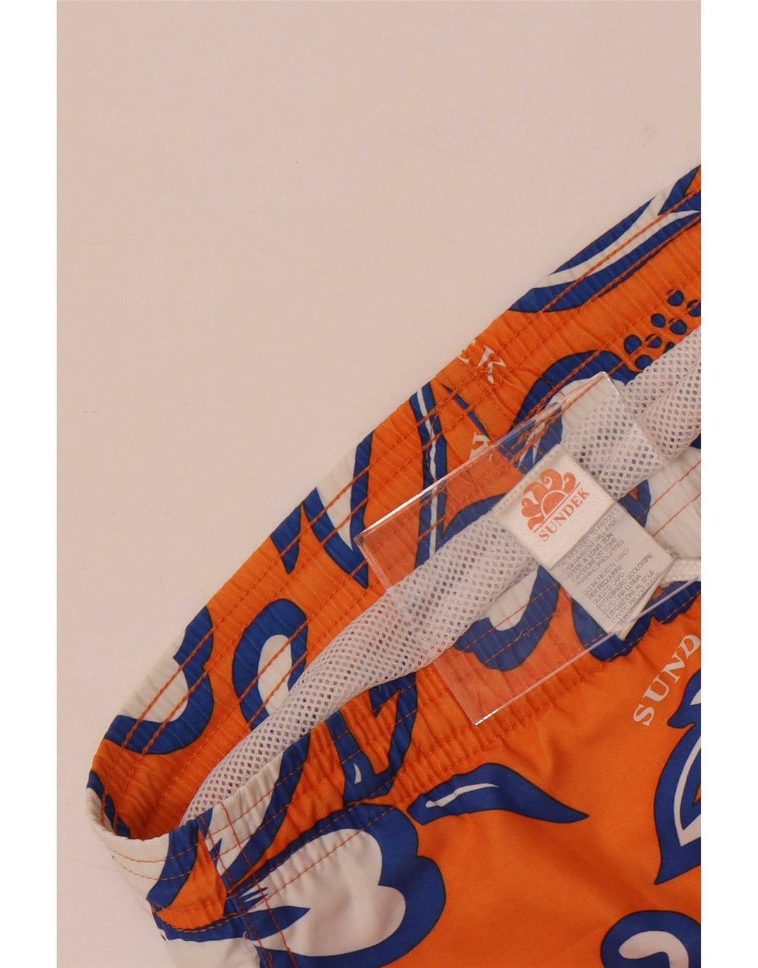 Sundek Mens Graphic Natação Shorts Médio Laranja Floral Poliéster