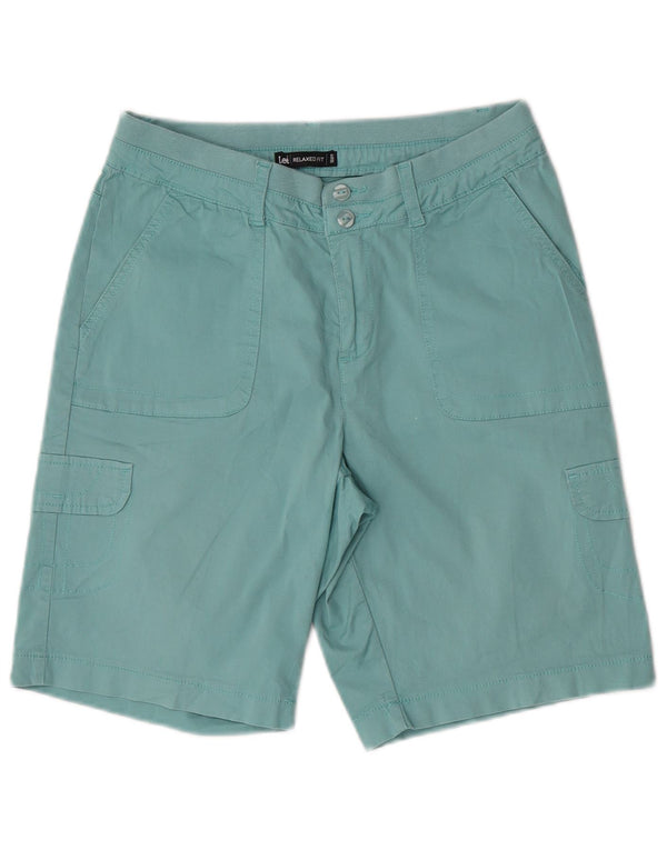 Shorts cargo feminino Lee com ajuste relaxado EUA 8 médio W30 algodão turquesa