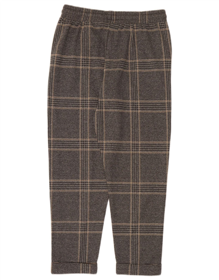 Calça feminina Marks & Spencer Reino Unido 10 pequena W30 L26 cinza houndstooth