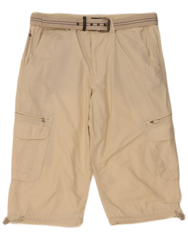 Bermuda cargo masculina MARKS & SPENCER W38 XL algodão bege