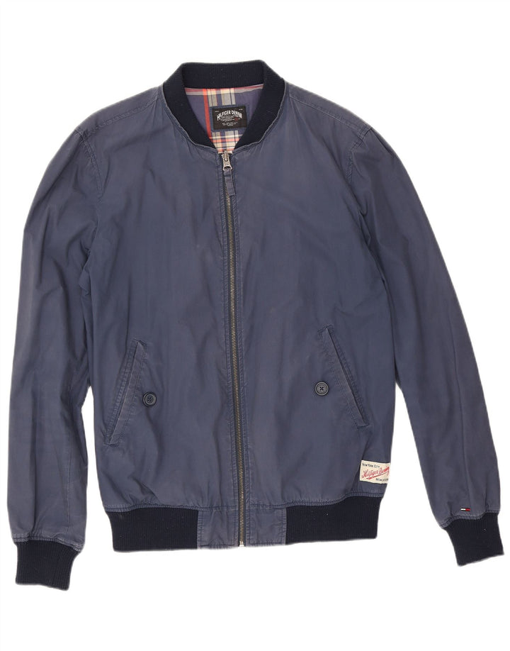 Tommy Hilfiger Mens Bomber Jacket UK 38 Médio Azul Marinho Colourblock