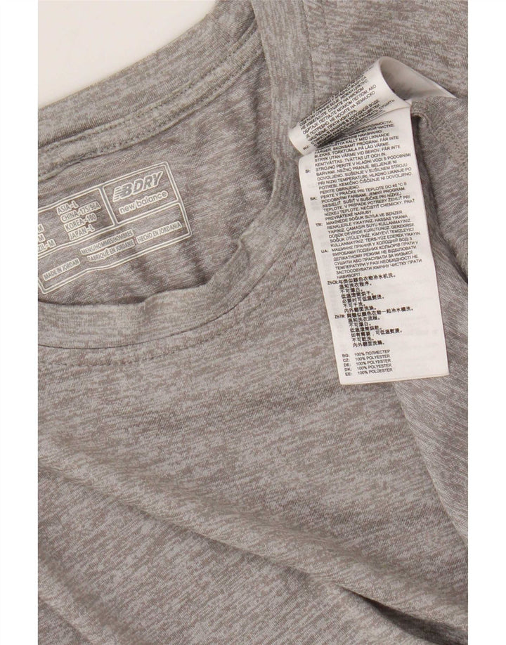 Camiseta masculina New Balance poliéster cinza médio