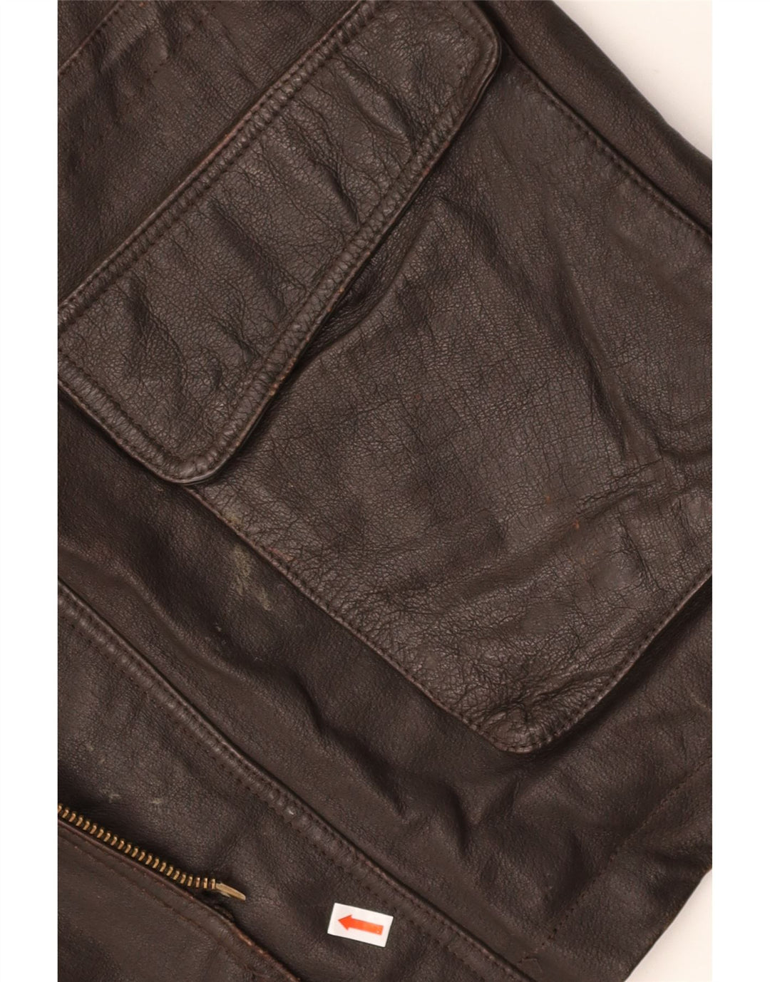 VINTAGE Mens Leather Jacket IT 46 Small Brown