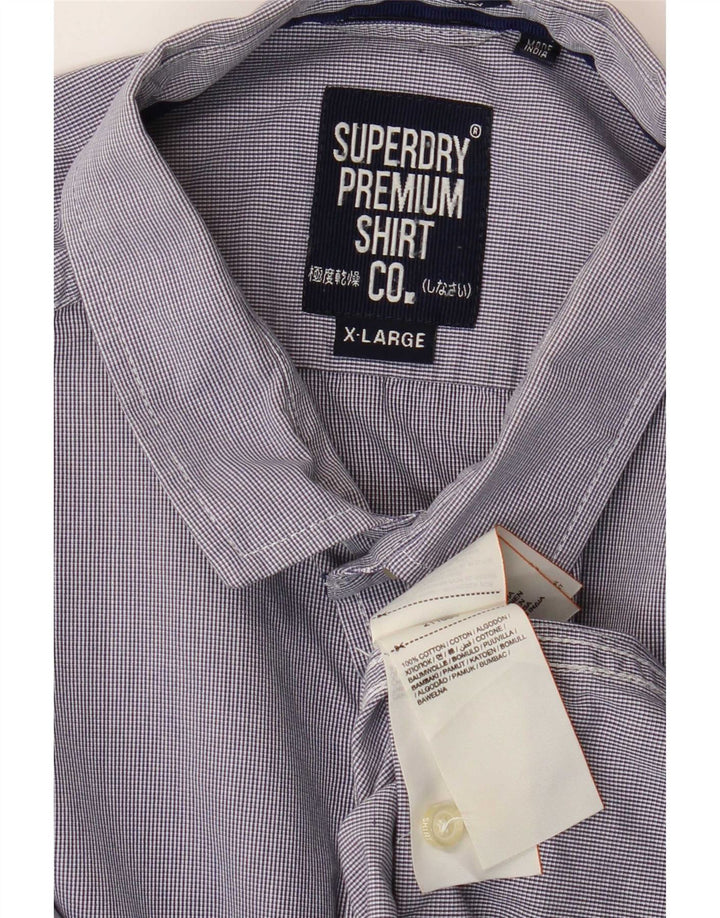 Camisa masculina Superdry XL listrada azul algodão