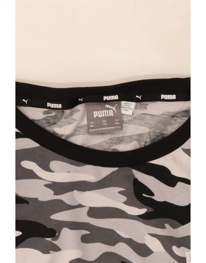 Camiseta masculina PUMA Top 2XL algodão camuflado cinza