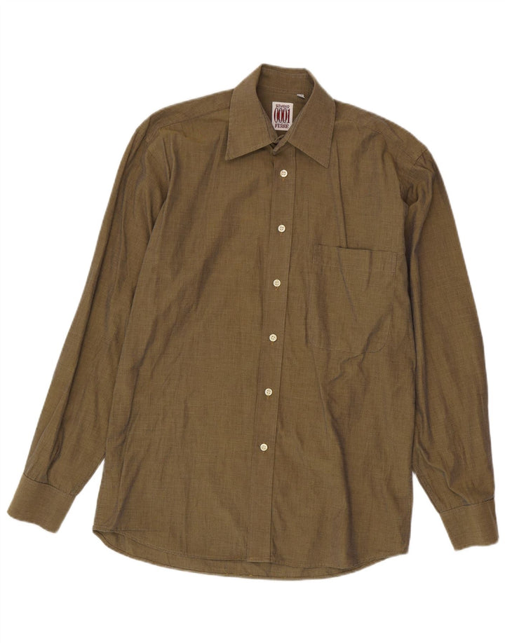 Camisa masculina Ferre tamanho 38 15 cáqui médio