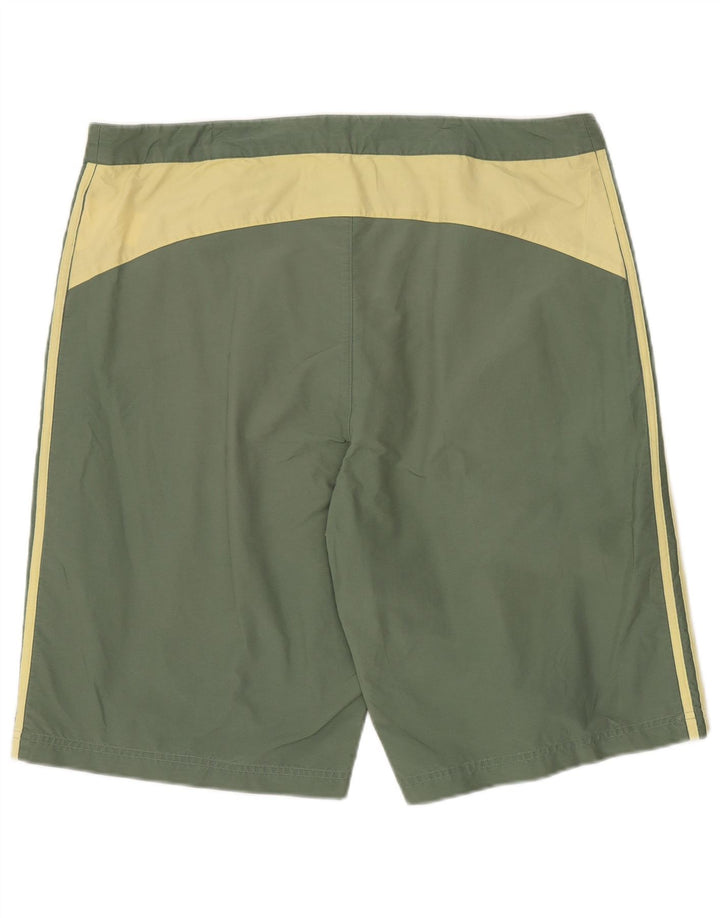 Adidas Mens Shorts XL W40 Verde Colorblock Algodão