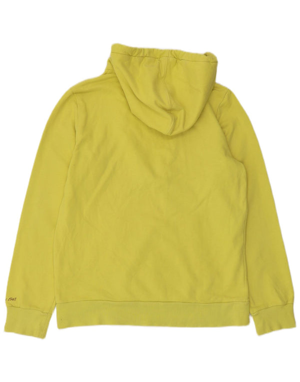 Puma feminino moletom com capuz UK 16 grande algodão amarelo