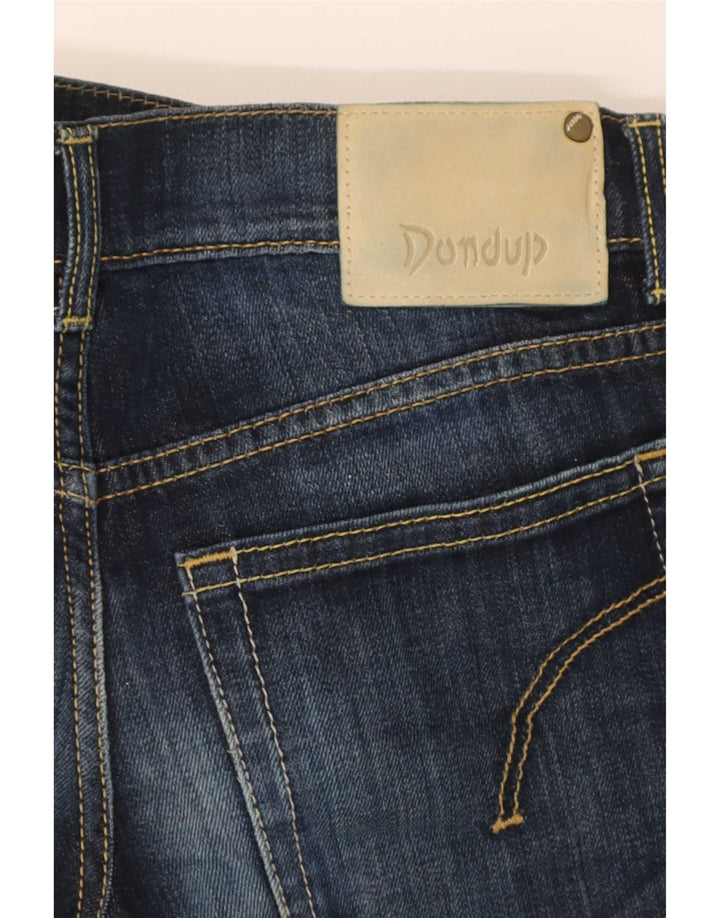 Shorts jeans feminino de cintura baixa Dondup W30 azul marinho médio