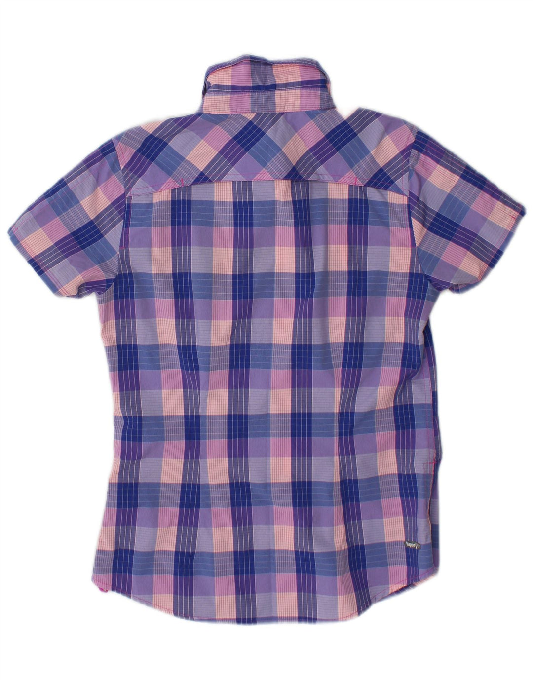 Camisa feminina de manga curta The North Face pequena xadrez multicolorida de nylon
