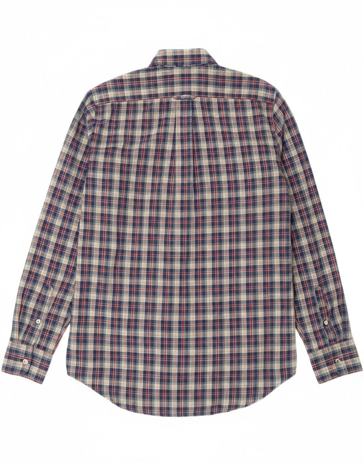 GANT Camisa masculina regular fit algodão xadrez azul médio