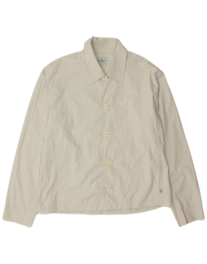 Jaqueta bomber masculina Calvin Klein Jeans Reino Unido 40 grande algodão branco