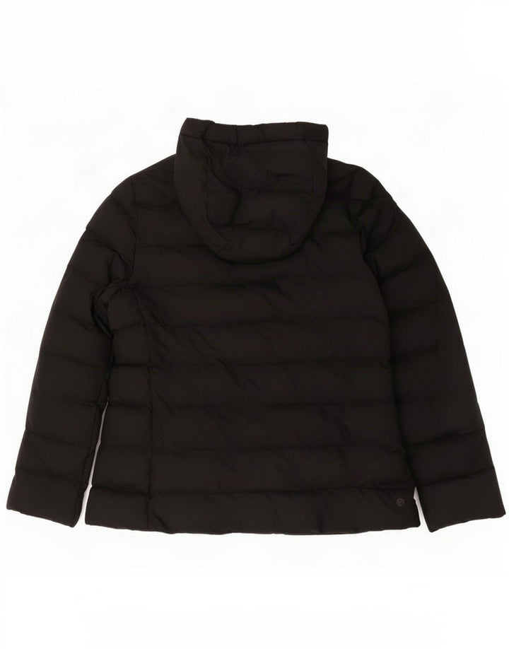 Jaqueta acolchoada com capuz feminina Adidas UK 16 grande poliéster preto