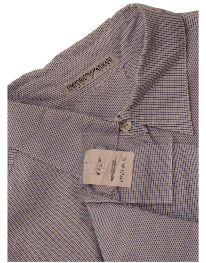 Camisa feminina Emporio Armani IT 42 algodão xadrez azul médio