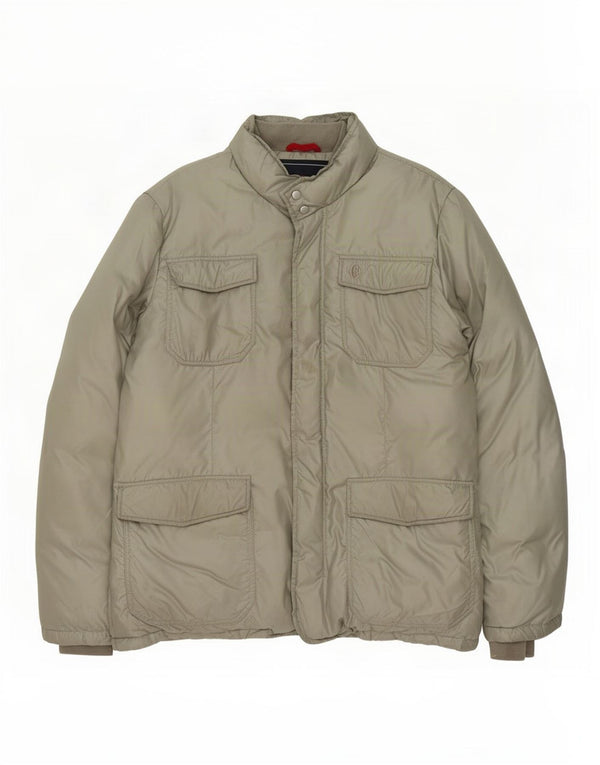 Jaqueta acolchoada masculina Conte of Florence UK 42 XL poliéster verde