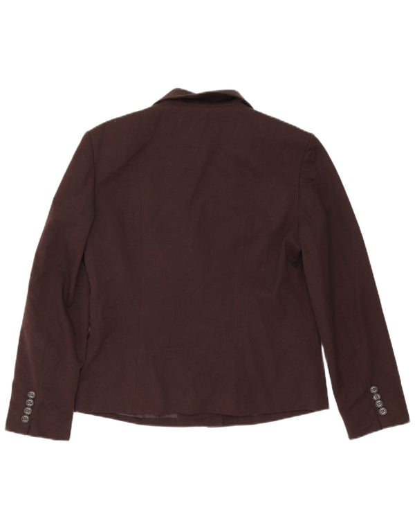 Jaqueta Blazer Feminina Chaps com 5 Botões EUA 10 Grande Poliéster Marrom
