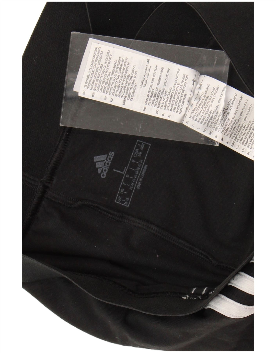 Leggings ADIDAS Femininas UK 16/18 Grande Algodão Preto