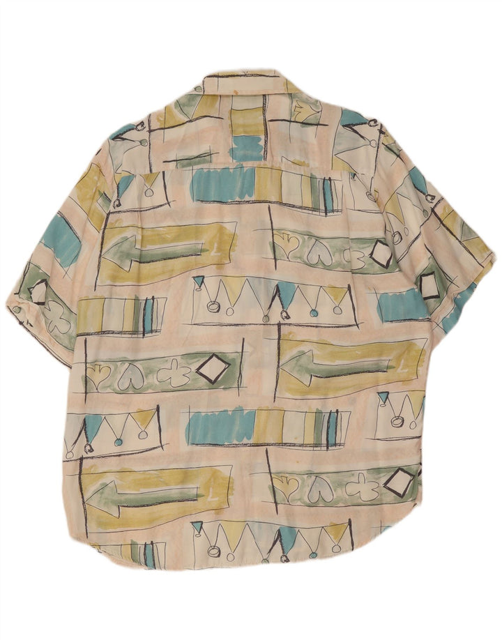 Nazzareno G. Camisa masculina de manga curta com estampa abstrata média multicolorida