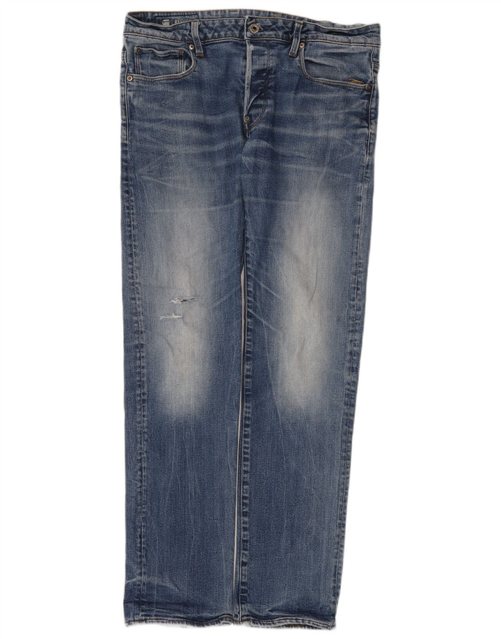 Jeans retos masculinos G-Star W34 L34 algodão azul
