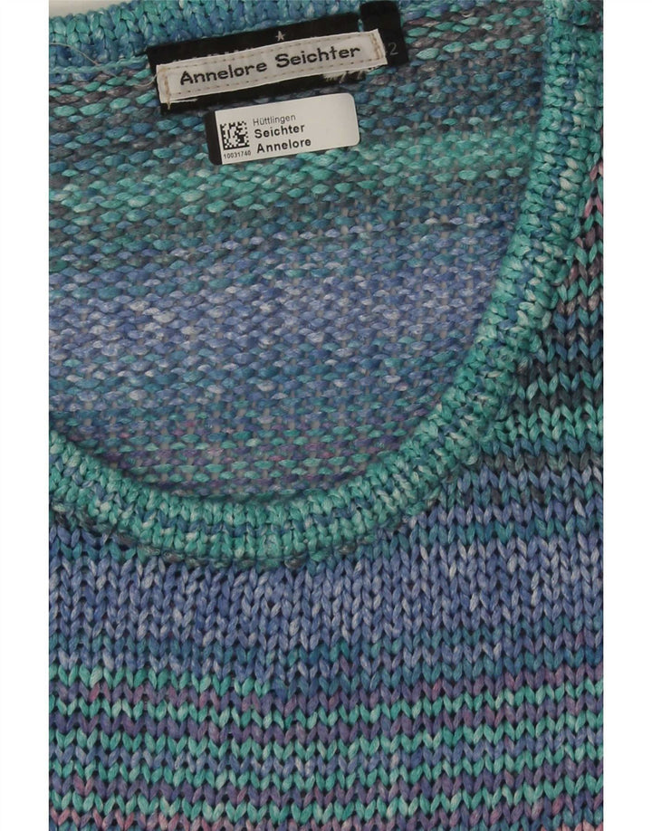 Suéter feminino vintage com gola redonda IT 42 listrado médio multicolorido