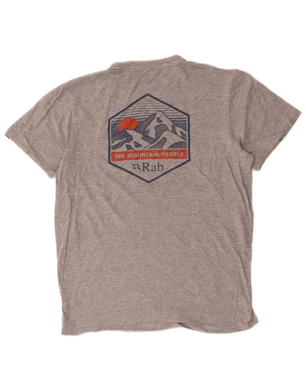 Camiseta masculina Rab com estampa gráfica cinza médio