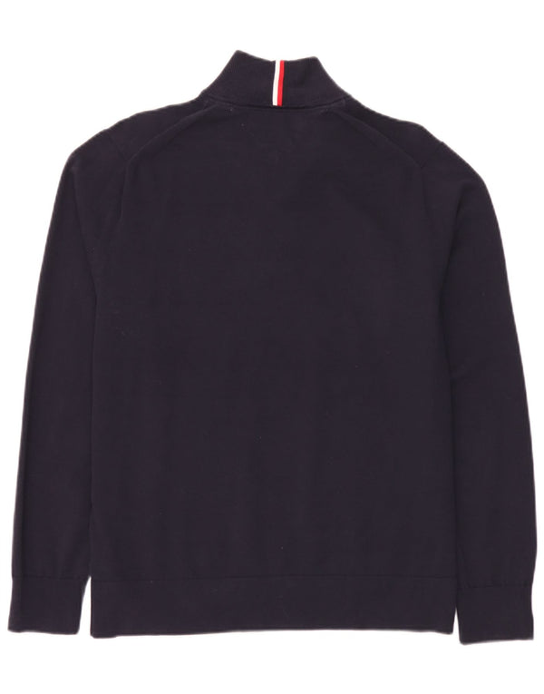 Suéter masculino Tommy Hilfiger com zíper e gola XL azul marinho algodão