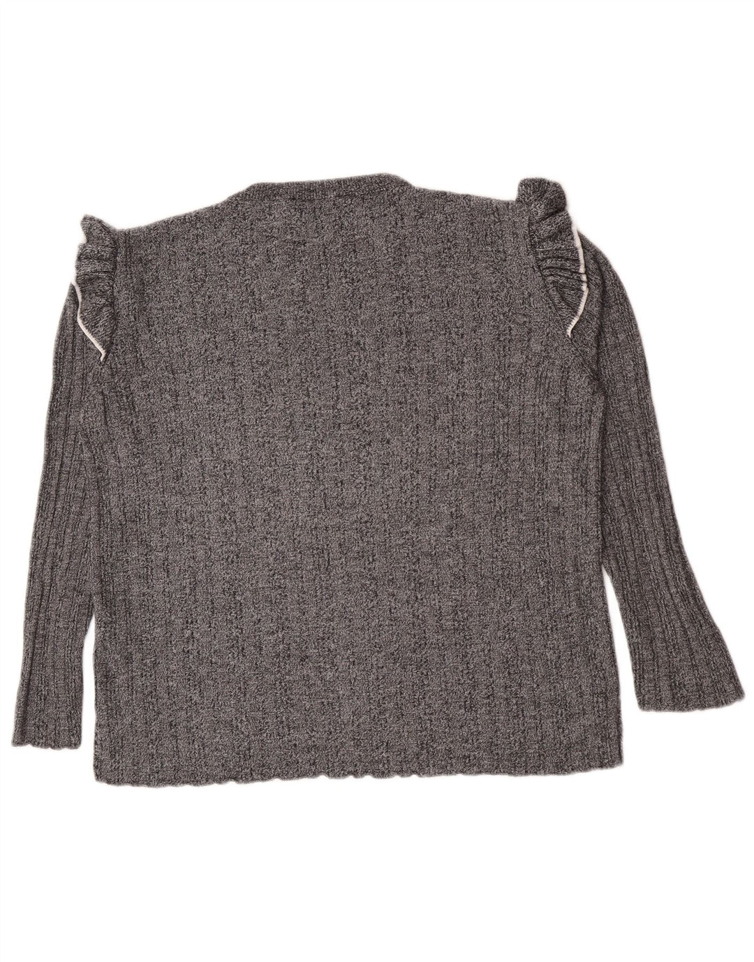 Suéter feminino Marks & Spencer com gola redonda Reino Unido 16 grande cinza acrílico